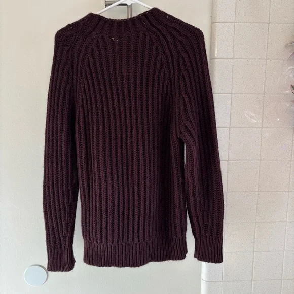 Zadig & Voltaire White Buttons Ribbed Sweater Coleen Maroon XS Fits like Medium - Picture 11 of 11